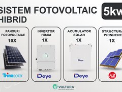 Sistem fotovoltaic Hibrid 8 Kw monofazat (5.12 KWH)